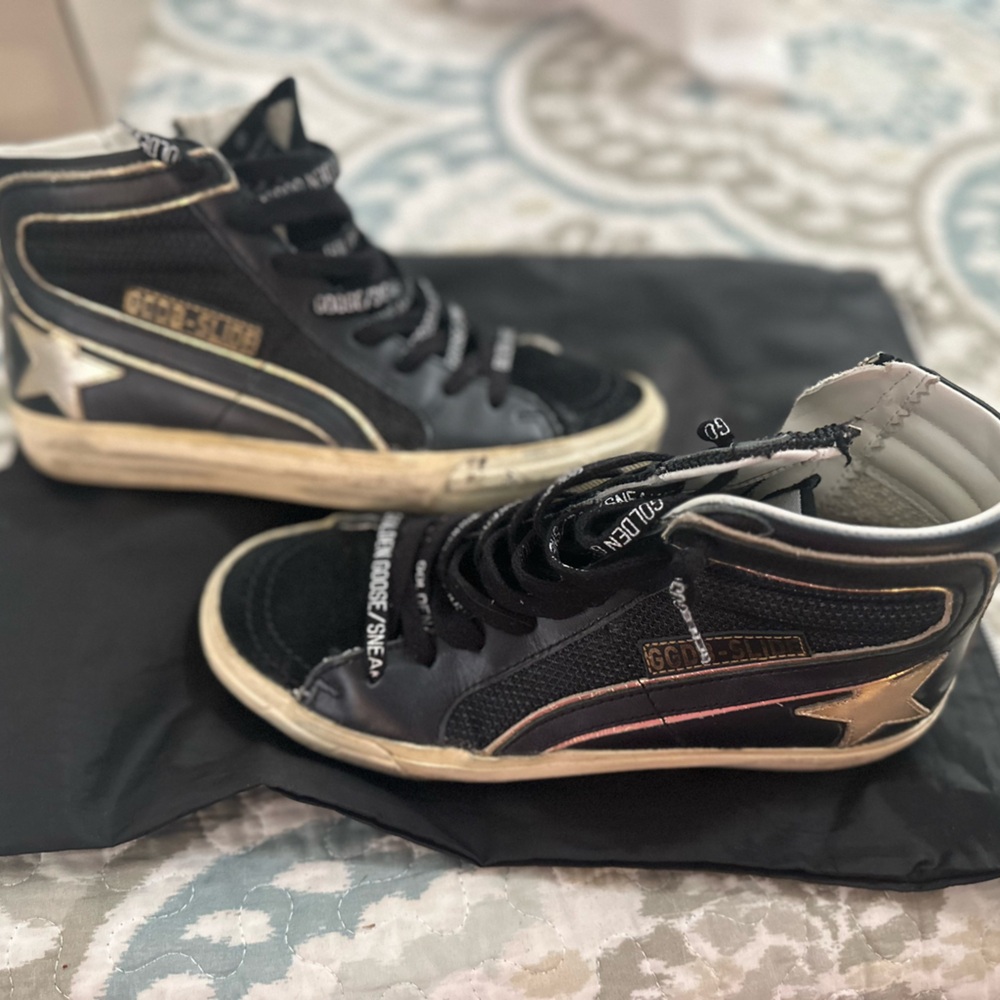 Golden Goose Black High-Top Sneakers 36